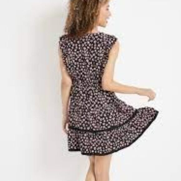 Maurice's Black and Pink Floral Rayon Dress NWT Size M - Picture 4 of 13